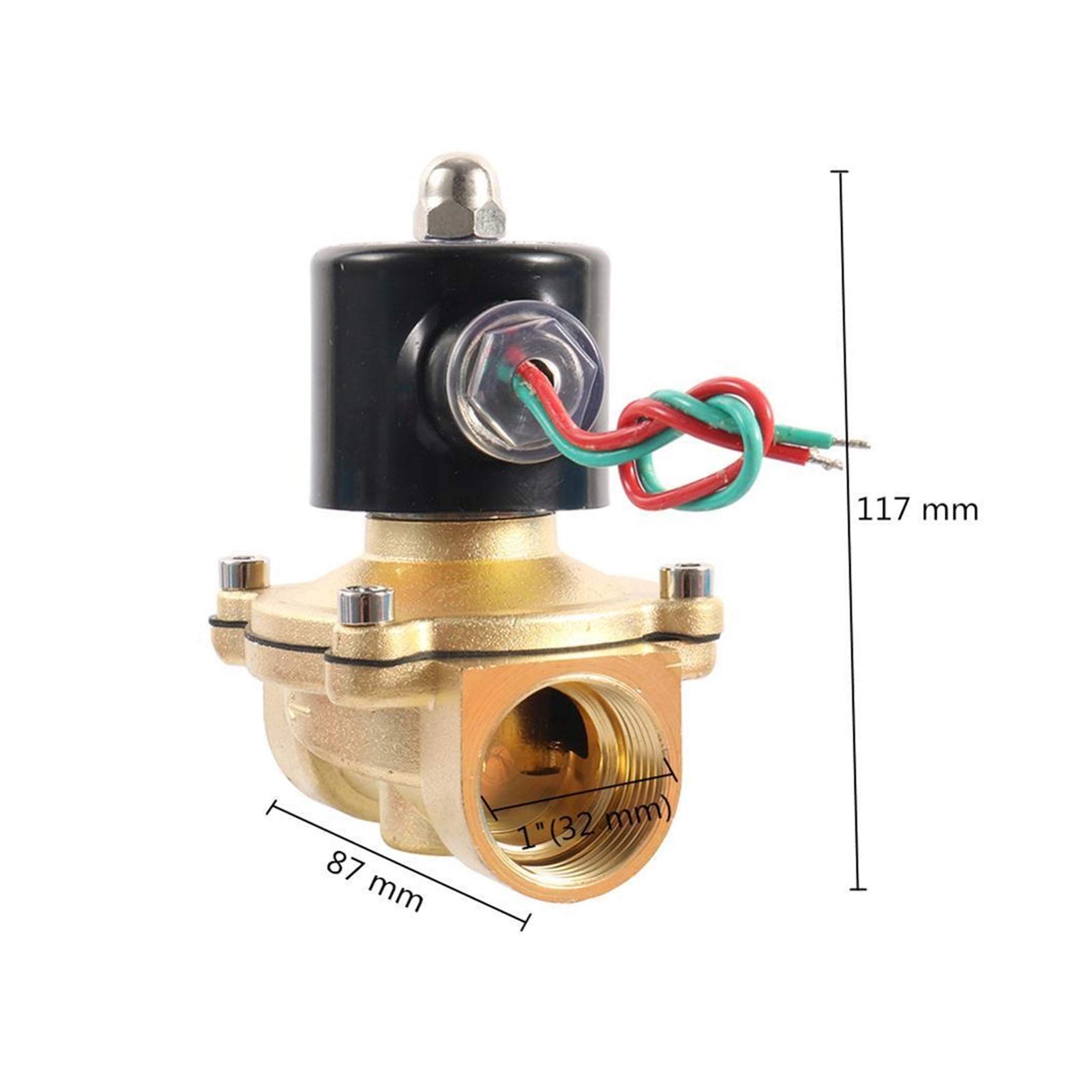 Zatrzymaj zawór kulowy zimnej i ciepłej wody elektromagnetyczny mosiądz G1 '' N/C 12V 24V 220V Przełącznik Przepływ Wlot Powietrza Grzejnik pneumatyczny