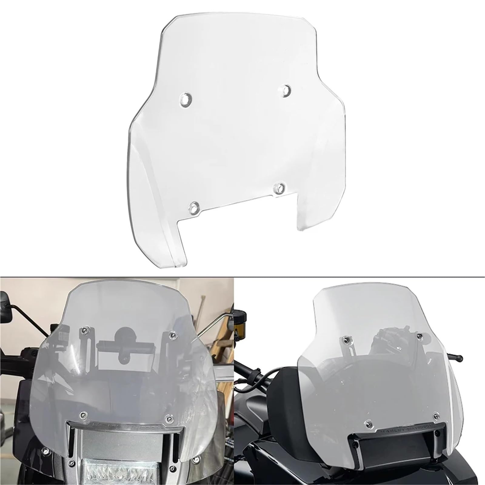 Parabrezza Moto Spoiler Deflettore antivento per parabrezza da 11" in plastica ABS per moto, fumé/trasparente, per Harley Pan America 1250 1250S ADV 2021-2022(Smoke)