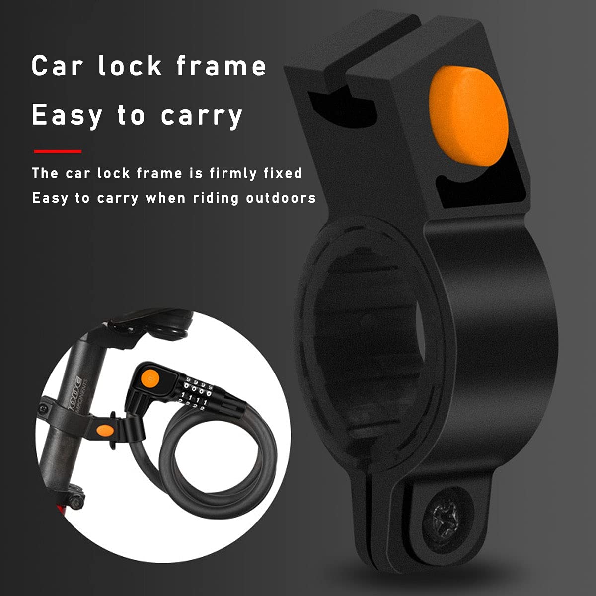 Antivol Vélo Avec LED Et Câble 5 Pieds – Combinaison 4 Chiffres, Support Inclus, Verrouillage Auto-Réarmable