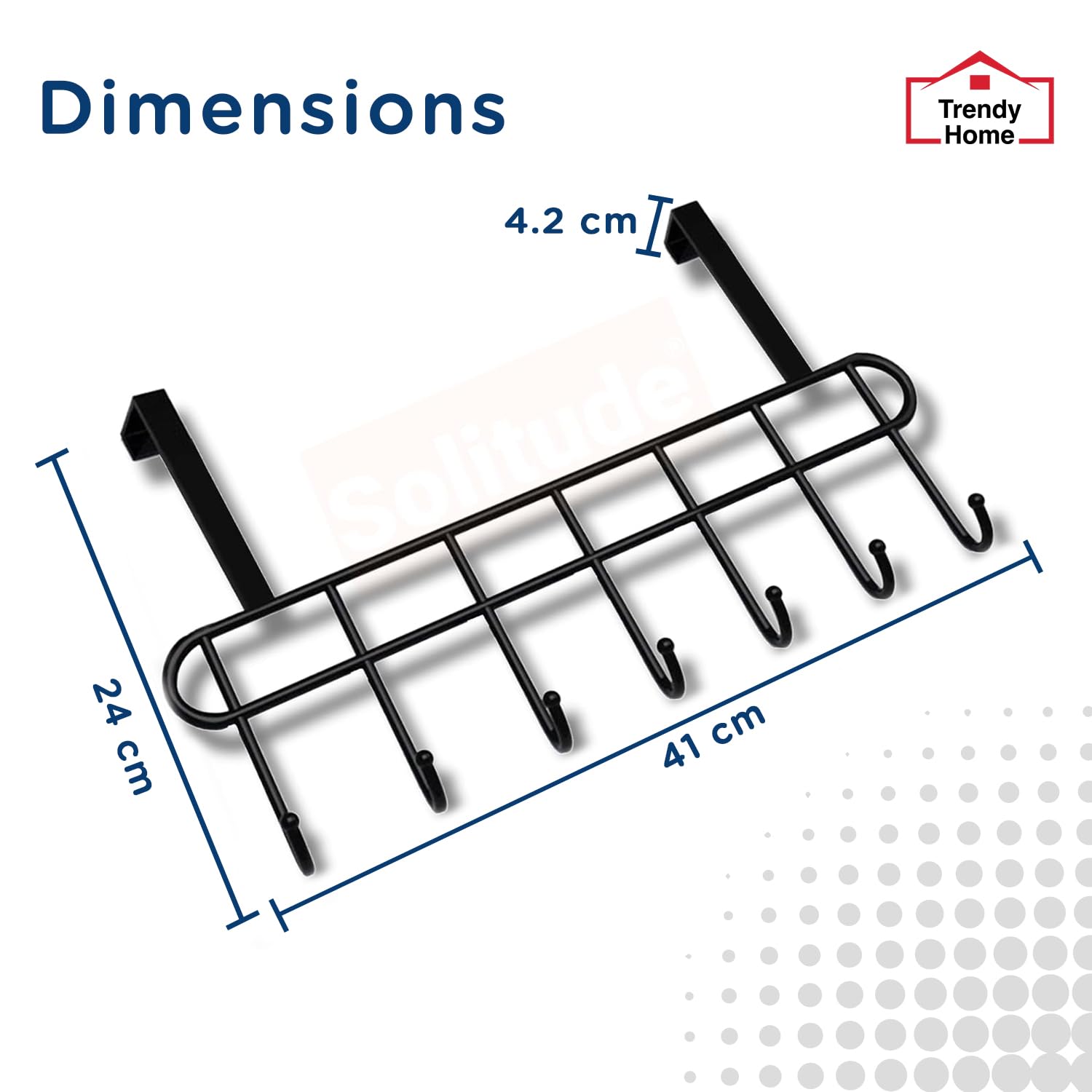 Trendy Home Over-The-Door Hook, Pack of 2, Heavy-Duty Rack with 7 Hooks 2