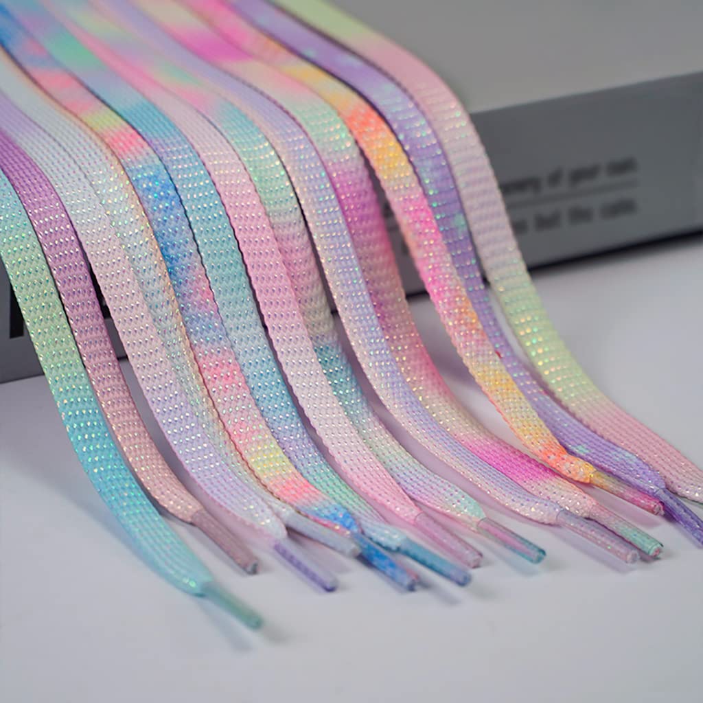 Cordones para Zapatillas Deportivas Cordones alargados de 260 cm for Patines de Hielo, con Efecto Tie-Dye Degradado, for Patinar sobre Hielo, 1 par.