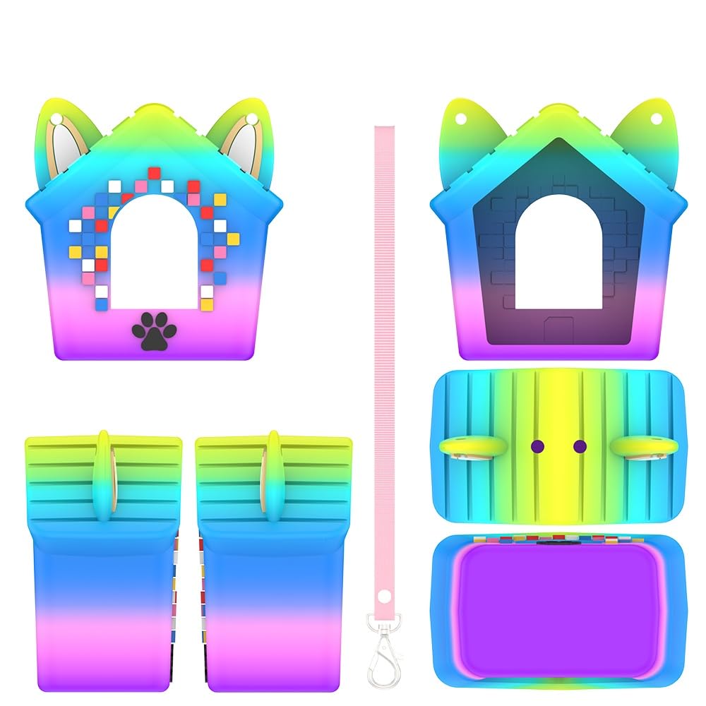 Funda de silicona para Bitzee Doghouse, juguete digital interactivo, funda protectora de silicona para Bitzee Doghouse, mascota electrónica virtual con cordón (multicolor) — view 2