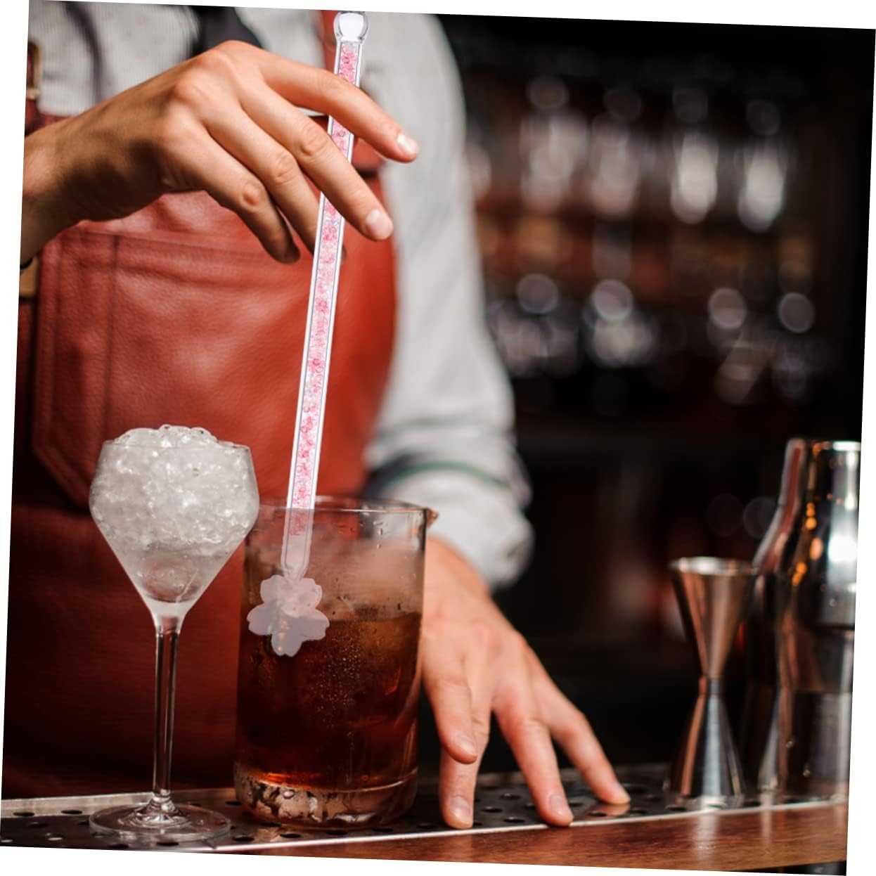 Glass Swizzle Stick for Home Bar, Shiny Stirrer