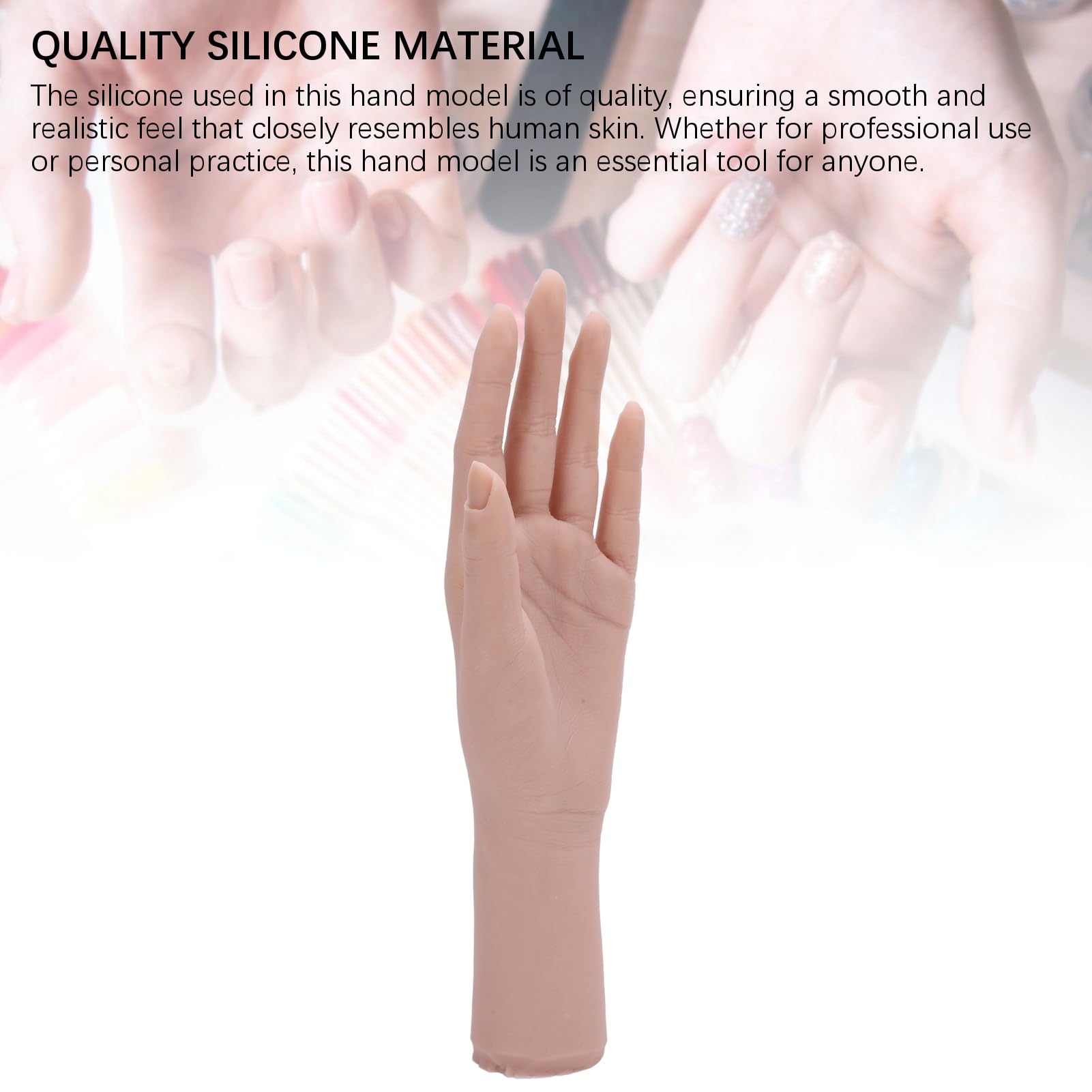 Modello Realistico di Mano Femminile in Silicone, Manichino Protesico Pieghevole Ed Elastico Riutilizzabile con Dita Flessibili per Oggetti di Scena per Nail Art, Programmi TV e