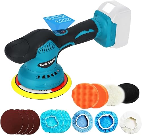 Pulidora inalámbrica de coche compatible con batería Makita de 18 V, pulidora de potencia para detallespulidoencerado (batería no incluida)