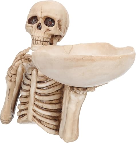 Bandeja de almacenamiento de calavera para platos vintage, contenedor de verduras, contenedor de aperitivos, bandeja de postre de esqueleto, para