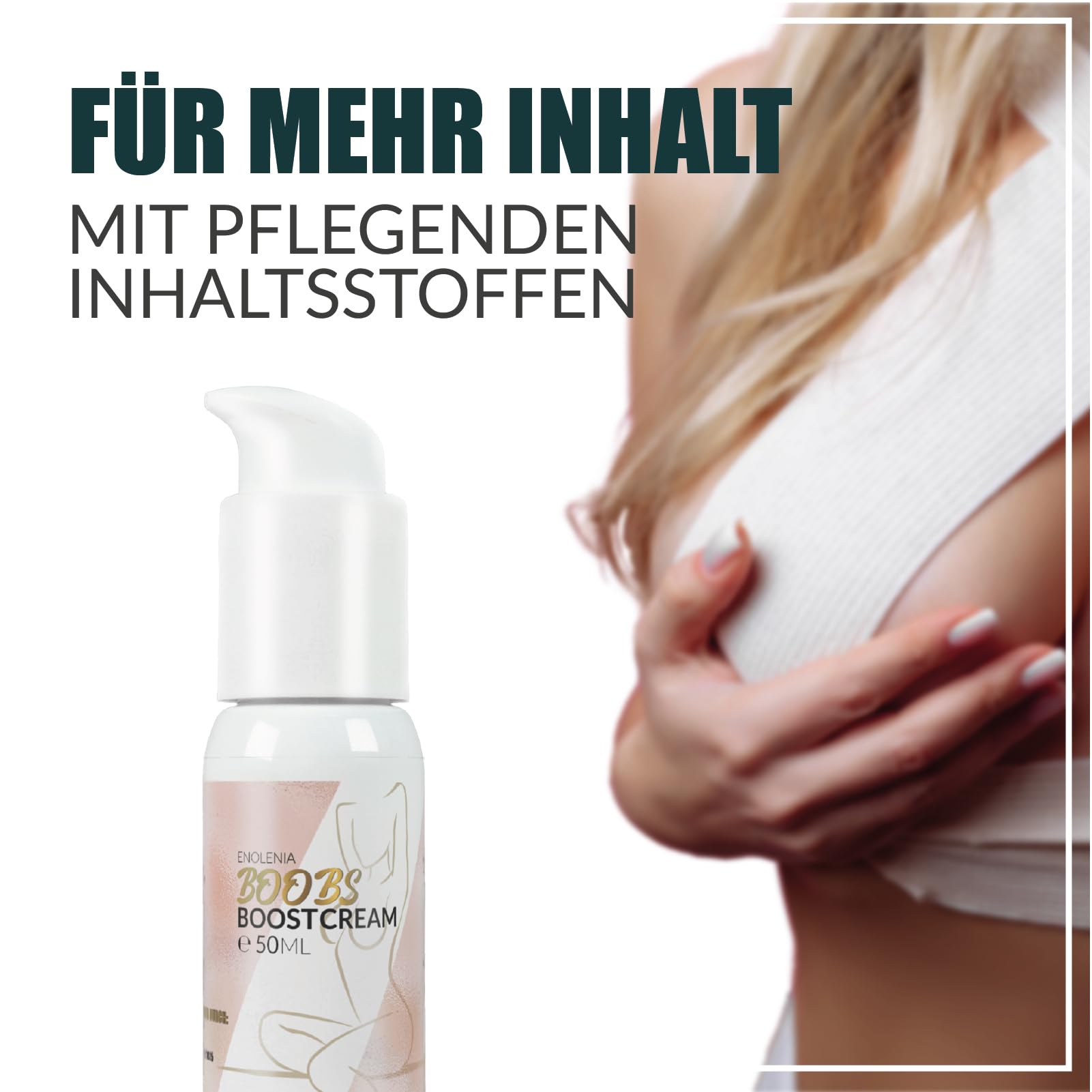 Enolenia® BoobsBoost Cream - Crema para Aumento y Levantamiento de Senos - Push Up y Crema Nutritiva para Pechos Más Llenos y Firmes