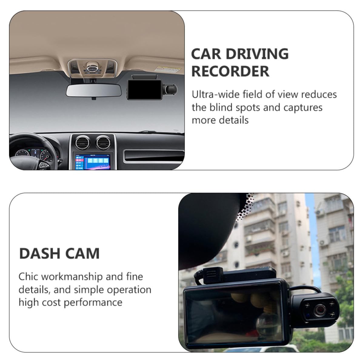 Dvr para Coche Cámara Delantera y Trasera, Pantalla 3 Pulgadas