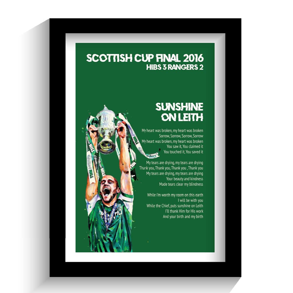 The Football Print Room Hibernian FC Scottish Cup Final Framed Art Print - HIBS! - Framed Art Print - Living Room