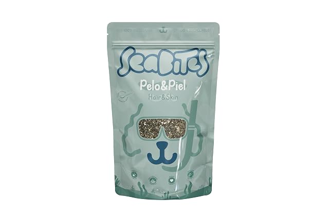 SeaBites Pet Care - Pelo&Piel Hair&Skin, Suplemento Natural para Pelo y Piel de Mascotas, con Lechuga de Mar…