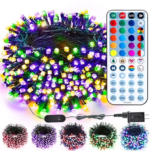 Brizled Color Changing Mardi Gras Lights, 66ft 200 LED RGB String Lights Music Sync, 120+ Modes Remote Dimmable Outdoor Christmas Light, Mini Tree Light Indoor Plugin for Xmas Halloween Party Decor