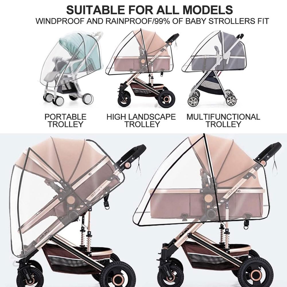 Copertura Antipioggia Per Passeggino Doppio Universale - Impermeabile, Con Finestrini E Borsa, Per Protezione Da Pioggia E Vento - Foto 6