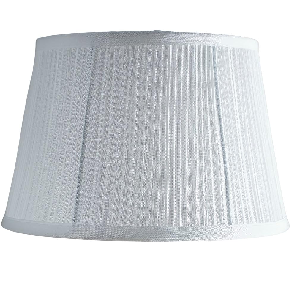Britalia Faux Silk Pleated Mushroom Lampshade, 35cm, White, Universal Fitting