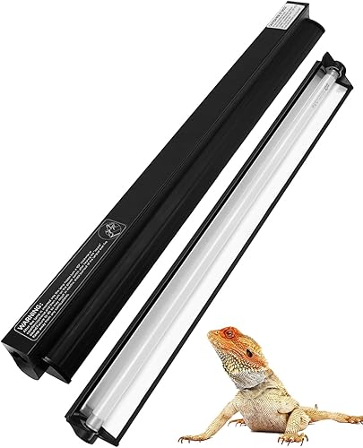 Kit de luz para reptiles T5 UVB, lámpara de reptil T5 de 39 W con bombilla fluorescente UVB 10.0, lámpara de campana de terrario de 35 pulgadas,