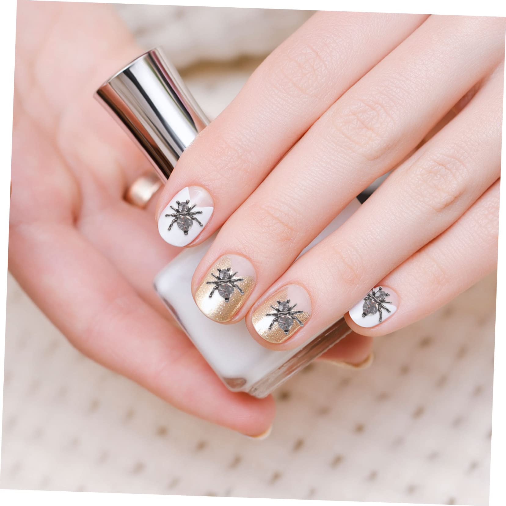 Healvian 200piezas Adornos Metálicos Para Uñas De Araña Decoraciones De Manicura Para Halloween Accesorios De Arte Uñas Charm De Diseño Creativo y Delicado