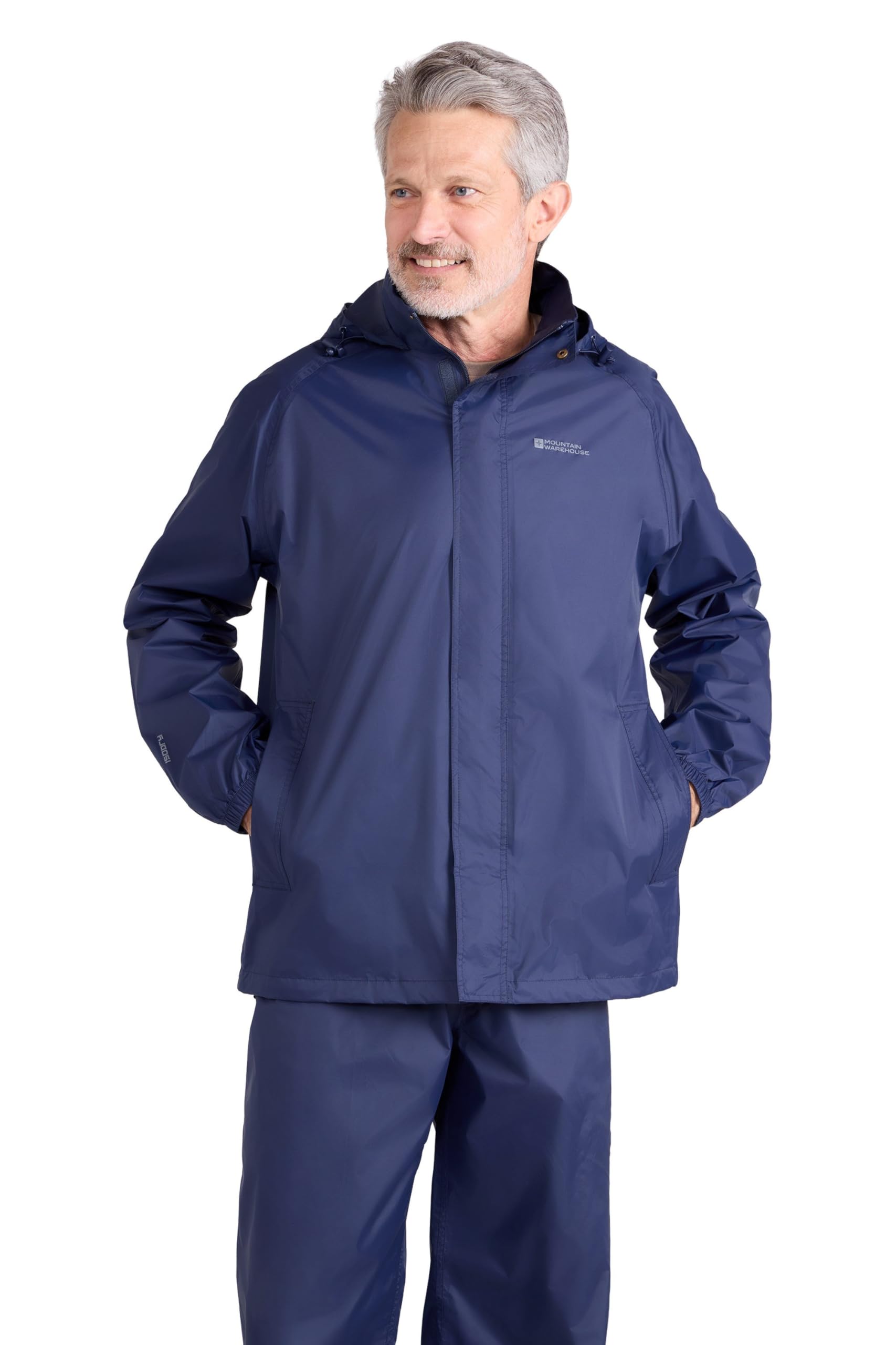 Mountain Warehouse Men's Navy Pakka Waterproof Packable Jacket - Isodry, Lightweight & Breathable Raincoat With Taped Seams & Packaway Bag - Spring Summer & Travel Xxs