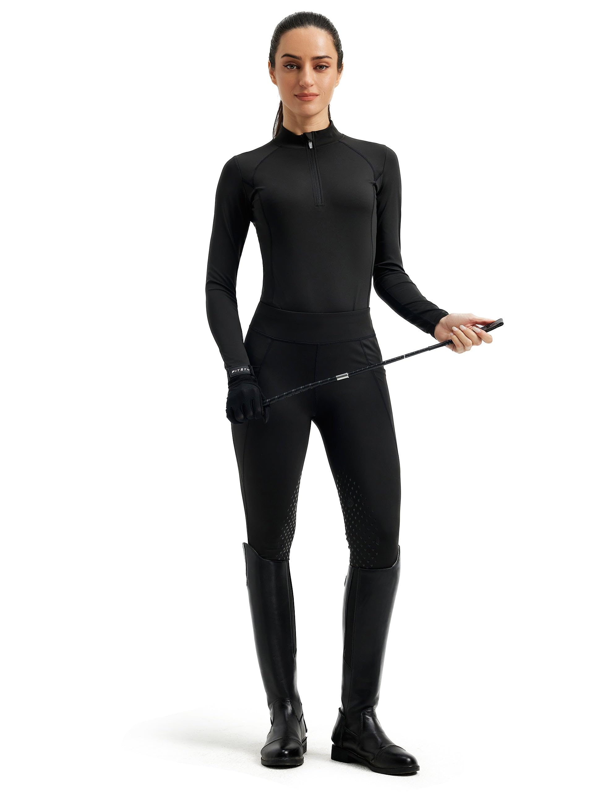 FitsT4 Sports Womens 2 Piece Horseback Riding Outfits Equestrian Set Pocket