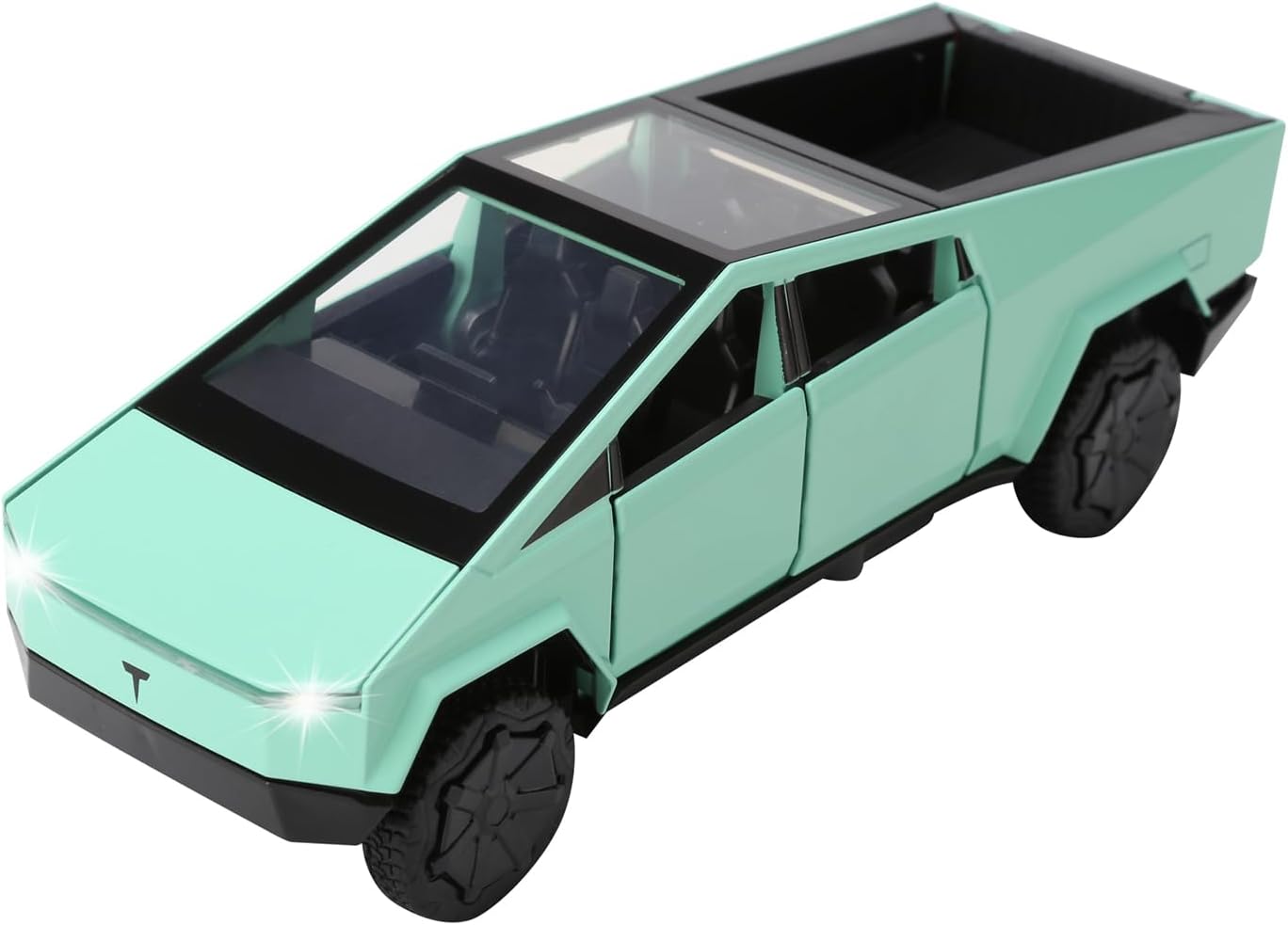 Cybertruck Toy Trucks for 3 4 5 6 7 Year Old Boys 1:32 Diecast Metal Pickup Truck Toys for Boys Age 3-8 with Light and Sound Pull Back Toy Cars Gift for Kids (Green)