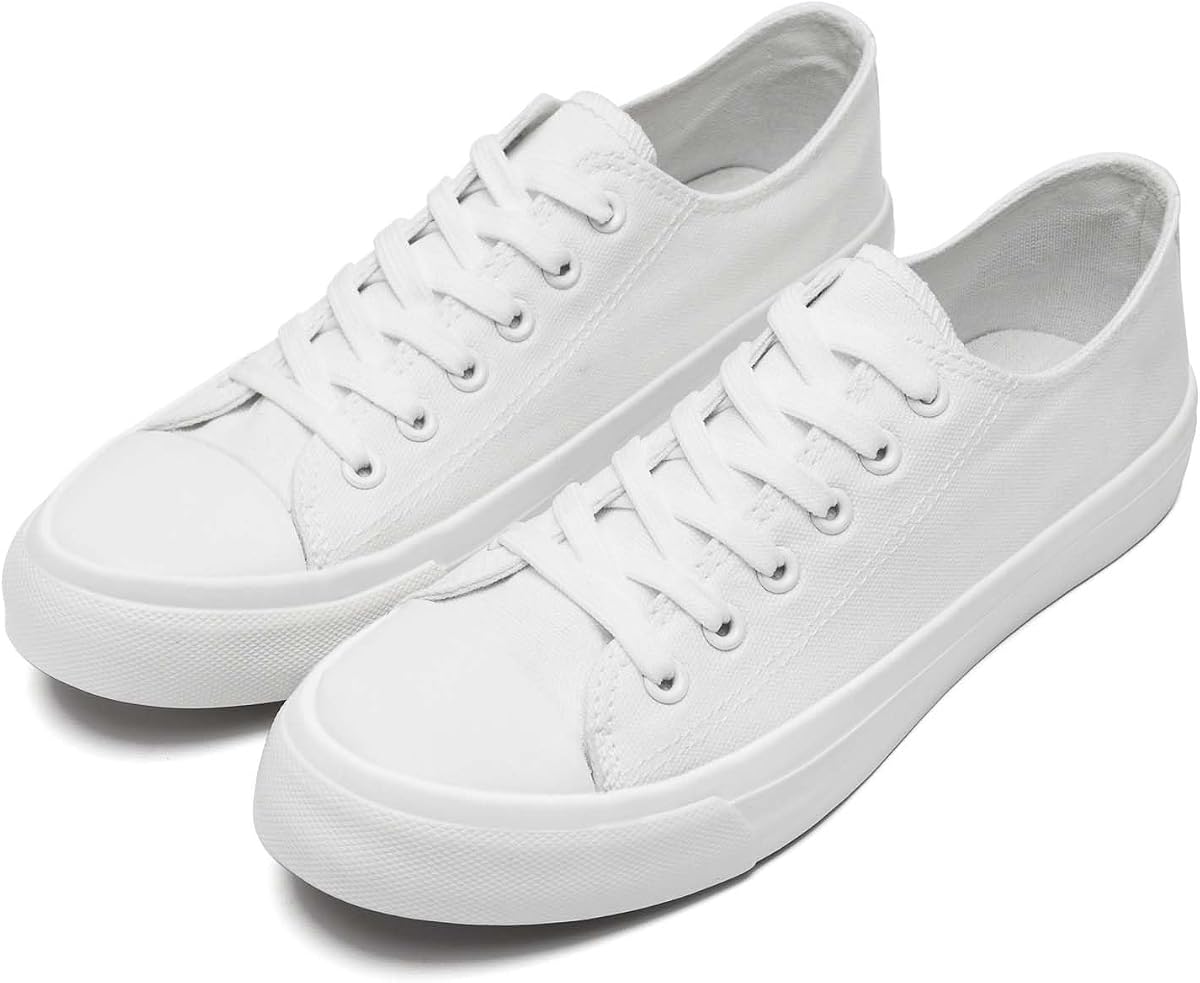 Zapatos de lona para mujeres y hombres, zapatillas de lona bajas de moda con cordones cómodos zapatos de tenis casuales clásicos para caminar