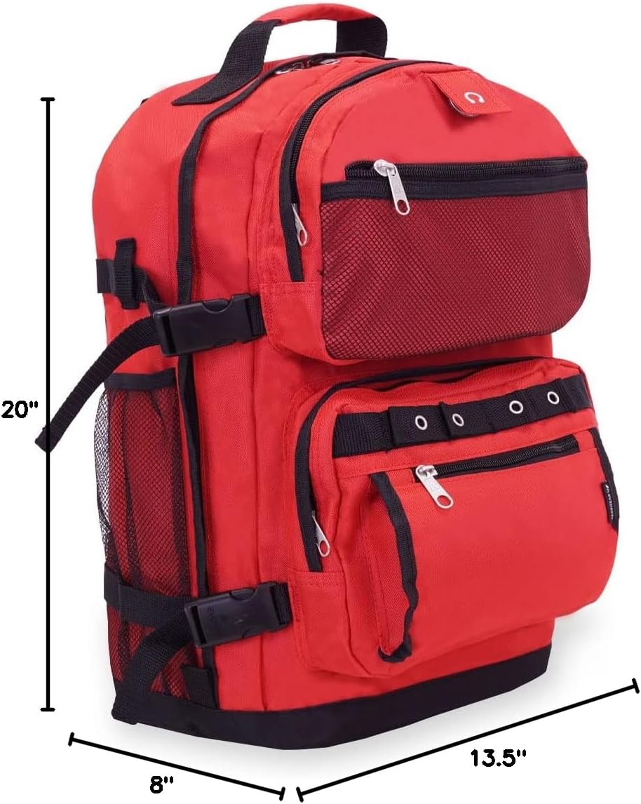 Everest Luggage Oversize Deluxe Backpack, Red, X-Large