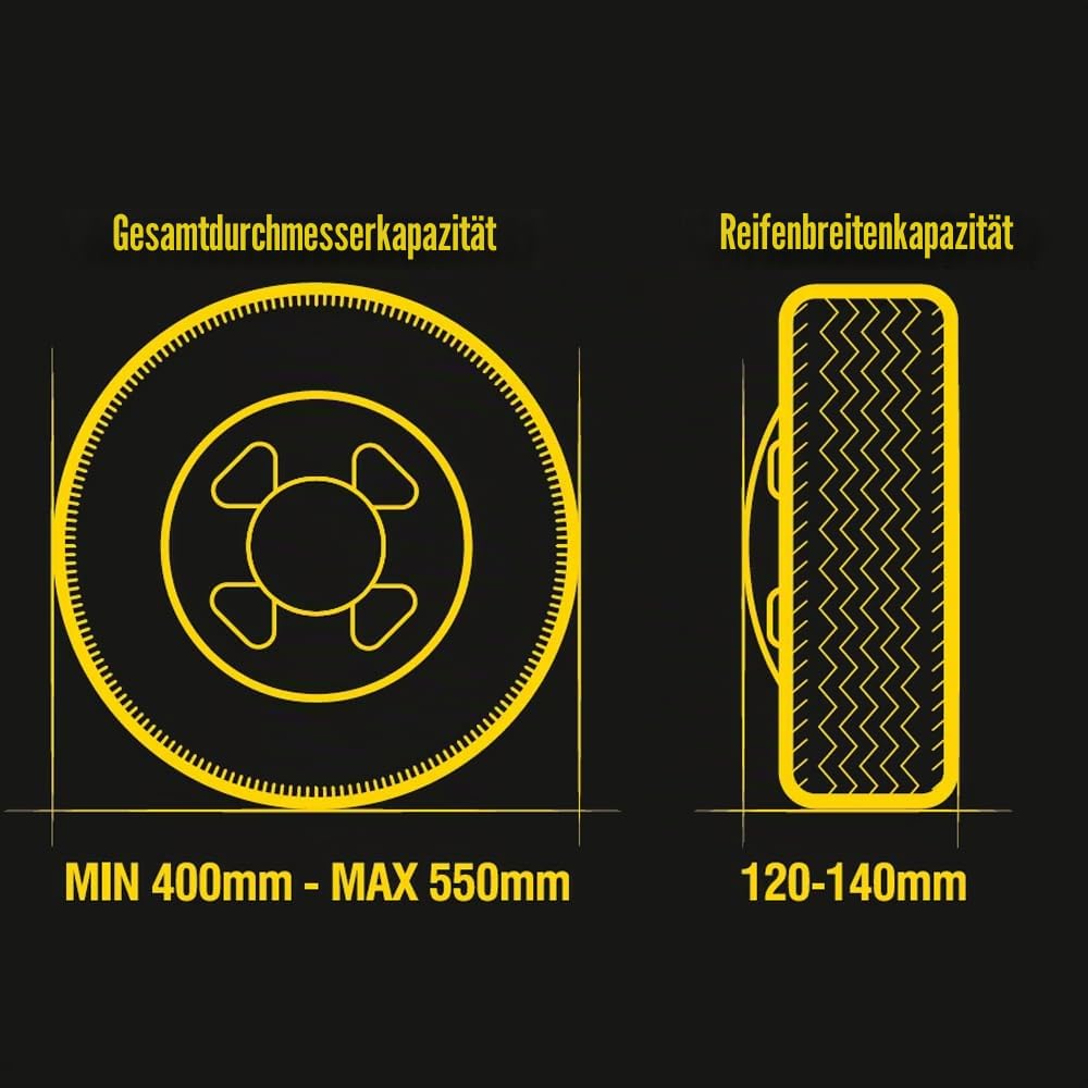 Maypole Universal-Radkralle 8—10 Zoll, geeignet für kleine Anhänger mit einer Reifenbreite von 120 mm bis 140 mm, Durchmesser 400 mm bis 550 mm
