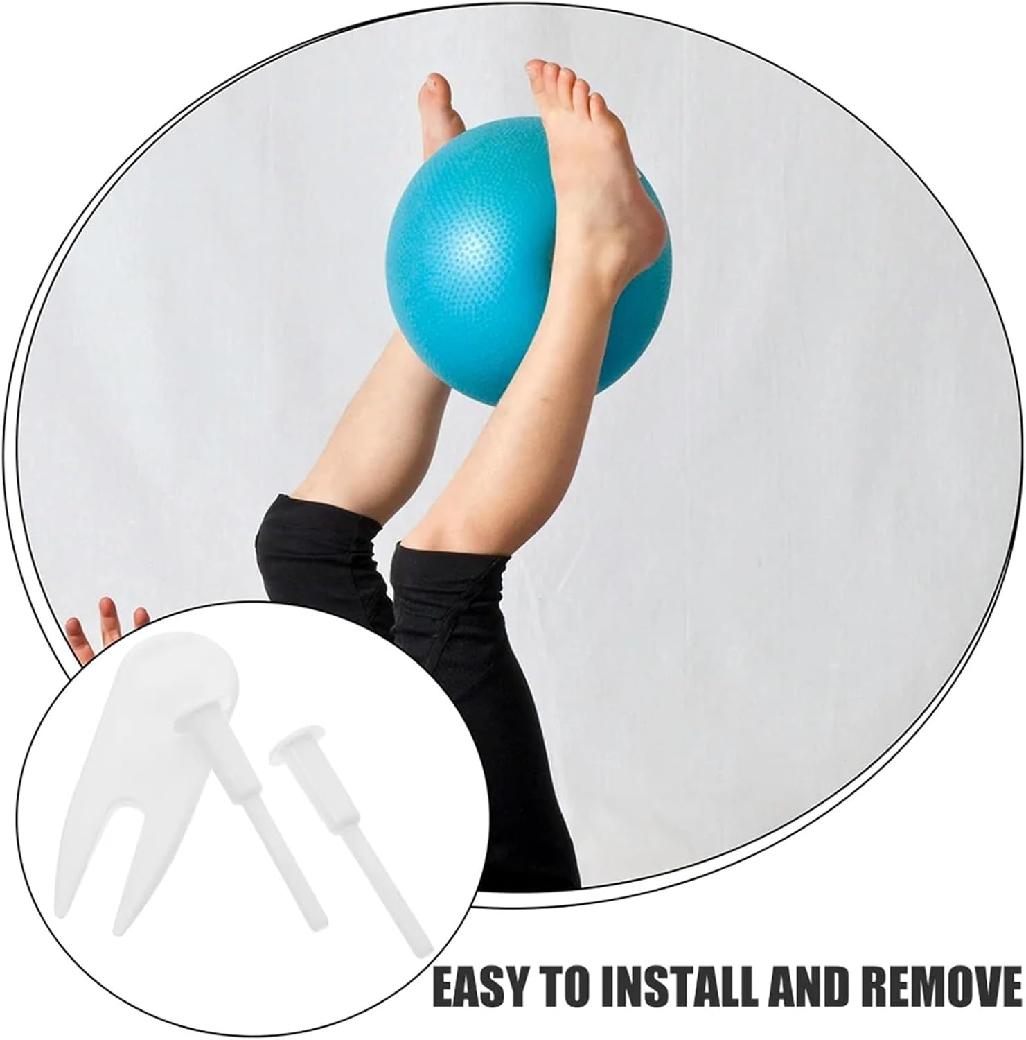 Exercise Ball Plug Replacement 5 Sets Yoga Ball Replacement Kit, Air Stopper Pin & Jumping Horse Handle for Yoga Bouncing Balls Inflatable Beds