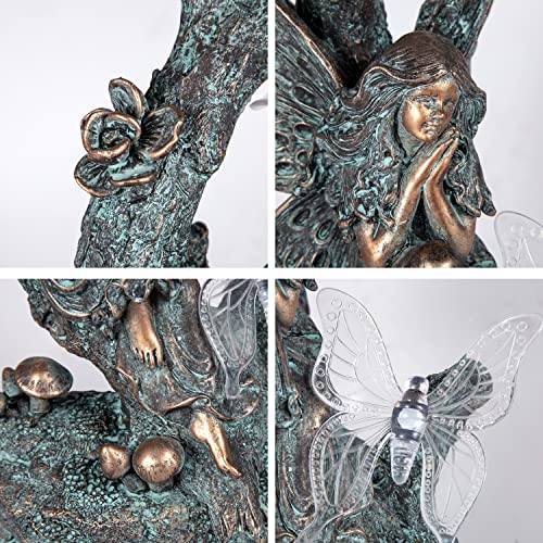 Meditating Buddha Statue 6.12Inch Buddha Serene Decorative Sitting- Solar Fairy Garden Statue - Large Outdoor Figurine Garden Decorations With Solar Lights, Fairy Outdoor Garden Sculptures & Statues #TOP6