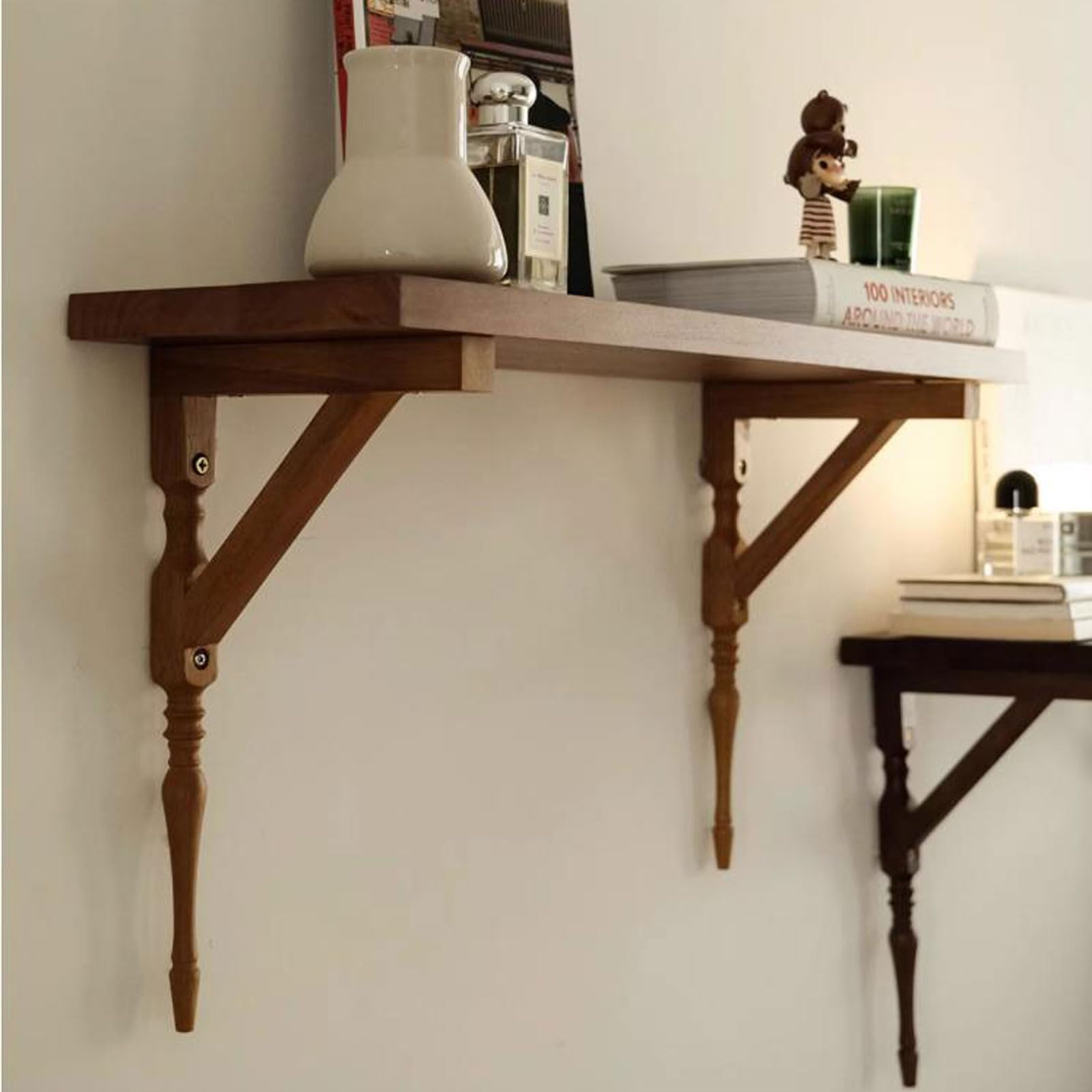 Estante Flotante rústico Estantes flotantes Estante de Pared Colgante(Walnut Color)