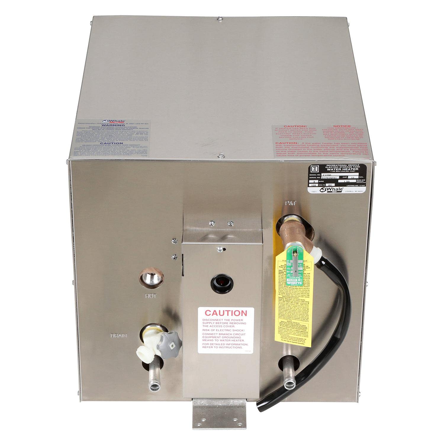 Whale Chauffe-eau F1200, capacité de 11 gallons, 120 V, échangeur de  chaleur avant, 40,6 x 55,9 x 40,6 cm (l x P x H) : Amazon.ca: Auto