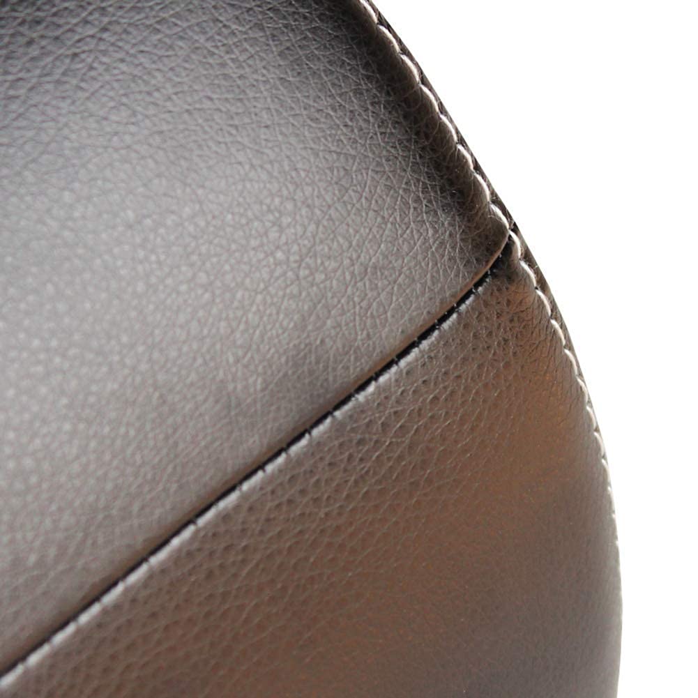 Pouf Rond rembourré en Cuir, Pouf Repose-Pieds en Bois Massif carré en Cuir Table Basse de Salon Petit Banc-Noir 40x40x40cm (16x16x16)