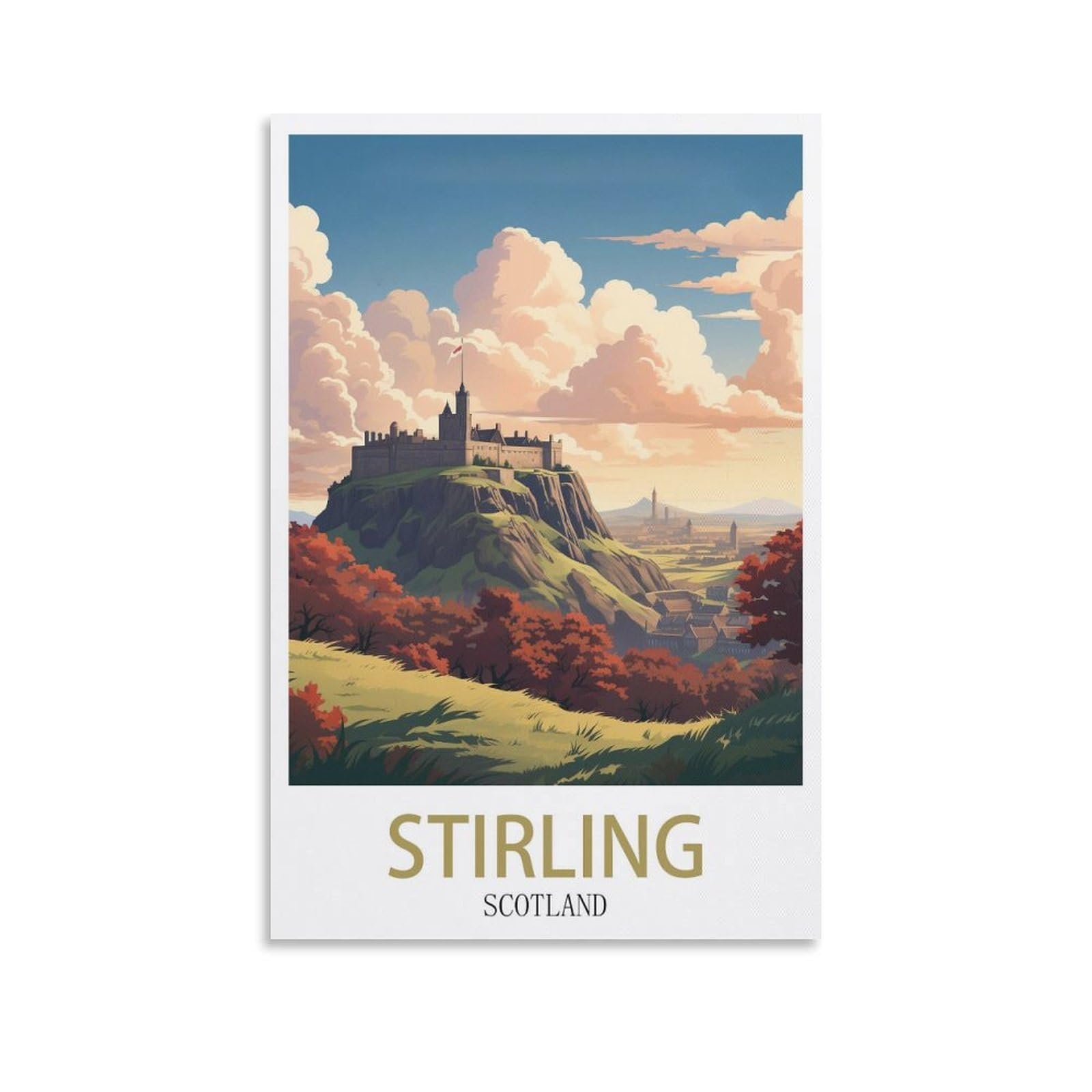 EZMLFA DIY 5D Diamond Painting Kits for Adults,Stirling Scotland DIY Diamond Art Kits Gem Painting Crafts for Home Wall Decor 40x50cm