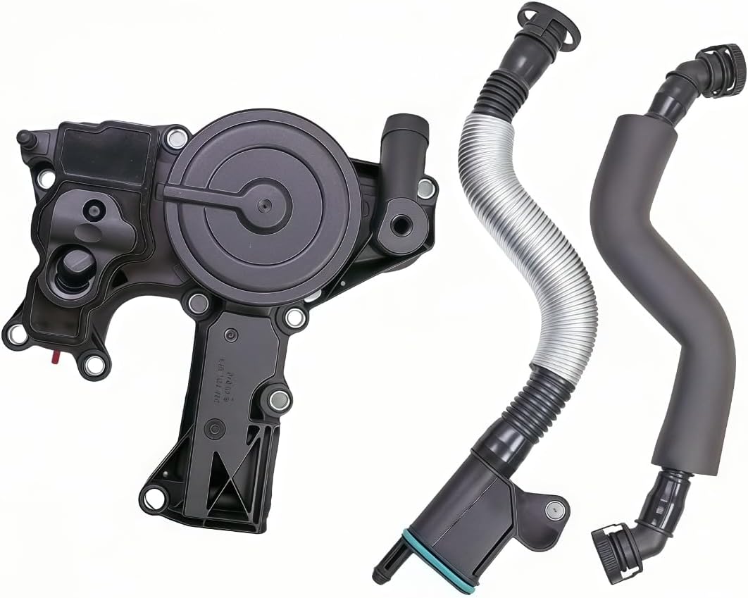 PCV Valve Engine Crankcase Vent Oil Separator Breather Hose 3-Piece Replace;Compatible with Audi A3 A4 A5 Q5 TT VW Beetle CC Jetta Passat 1.8 2.0TSI Replace# 06H103495AB,06H103495AH,06H103495B