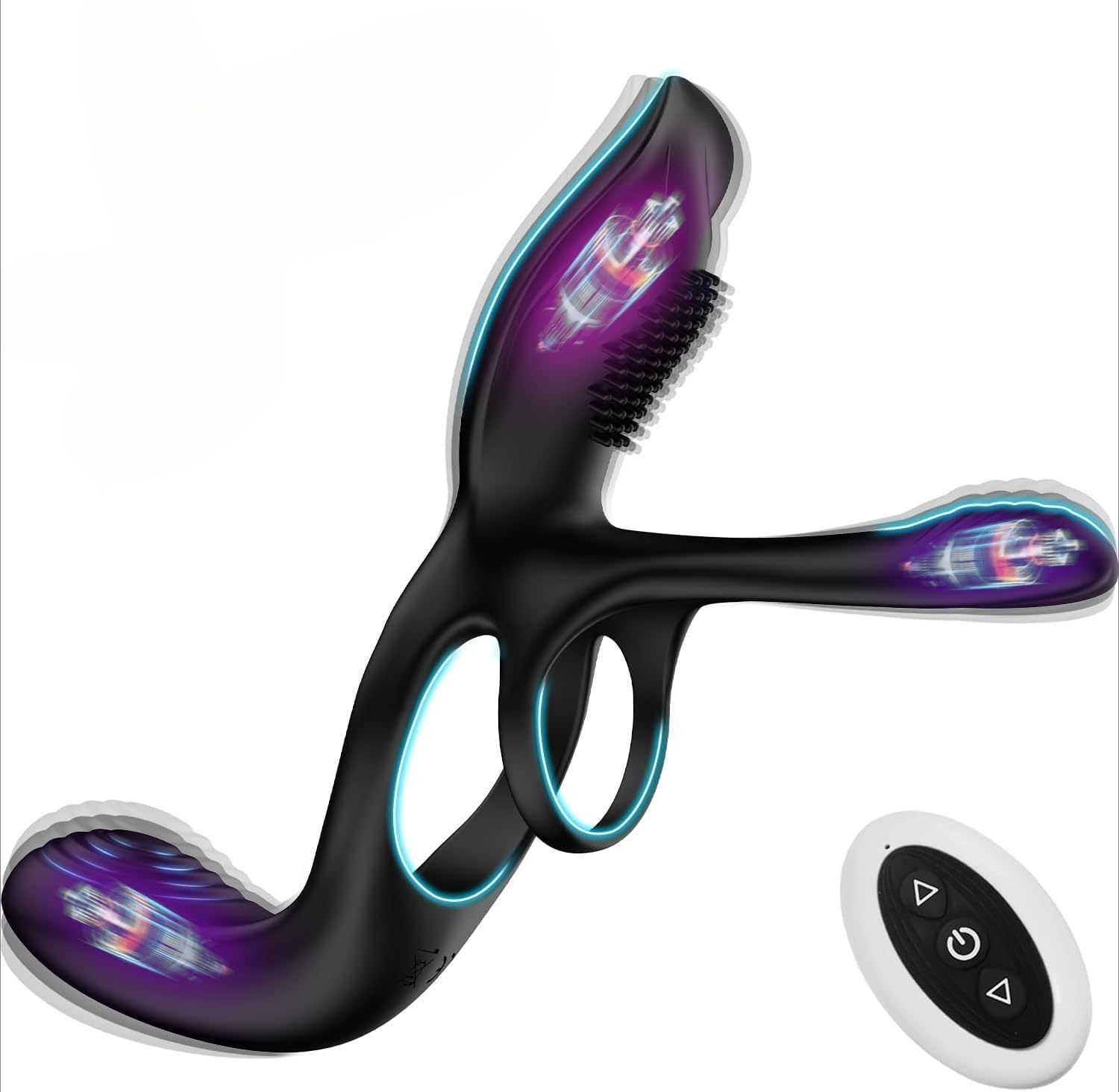 Anillo vibrador 3 en 1 para parejas, juguete erótico, que permite masajear la próstata masculina, fabricado en silicona, con 10 modos de vibración y una textura suave y elástica