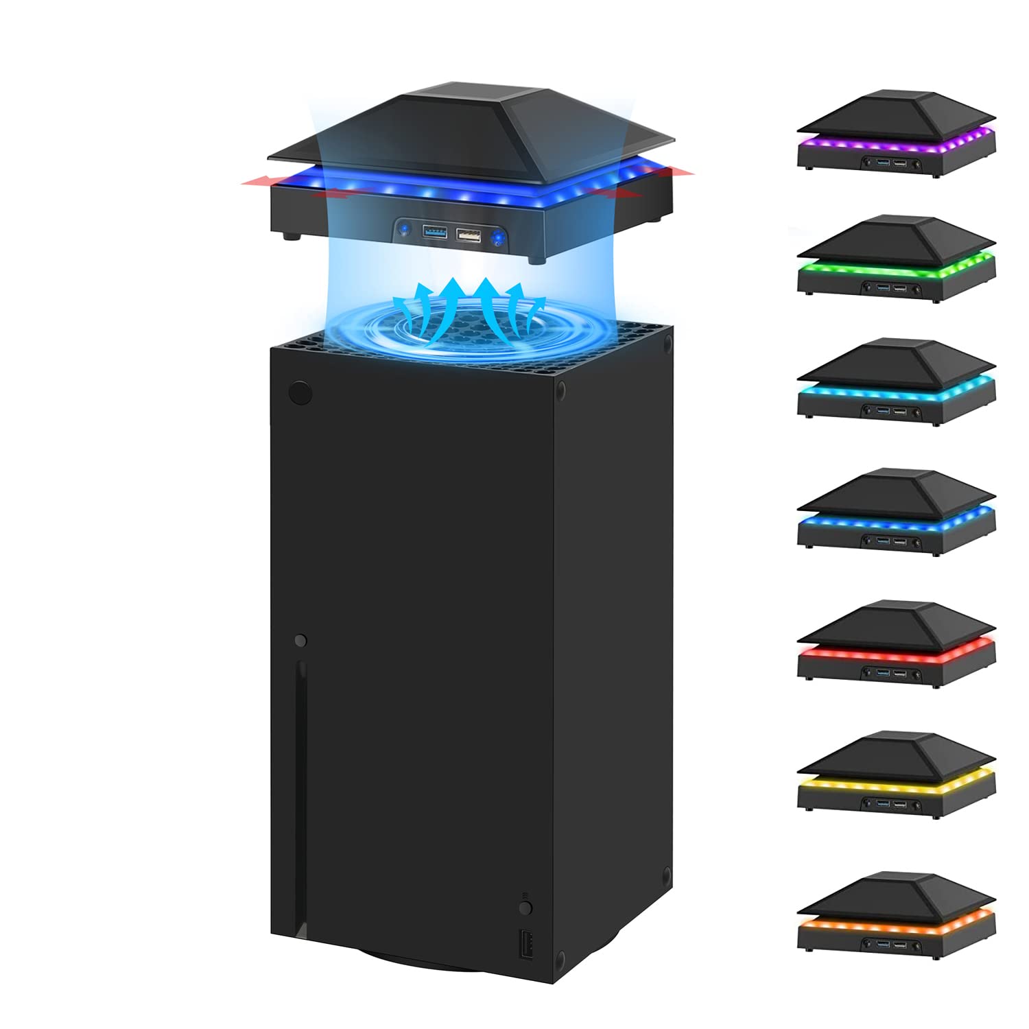 Cooling Fan for Xbox Series X Silent Absorb Fan Cooler with 2 USB Port and Xbox Series X Dust Cover Turbo Temperature Control Fan External Cooling System Cooling Fan for Xbox Series X Silent Absorb Fan Cooler with 2 USB Port and Xbox Series X Dust Cover Turbo Temperature Control Fan External Cooling System