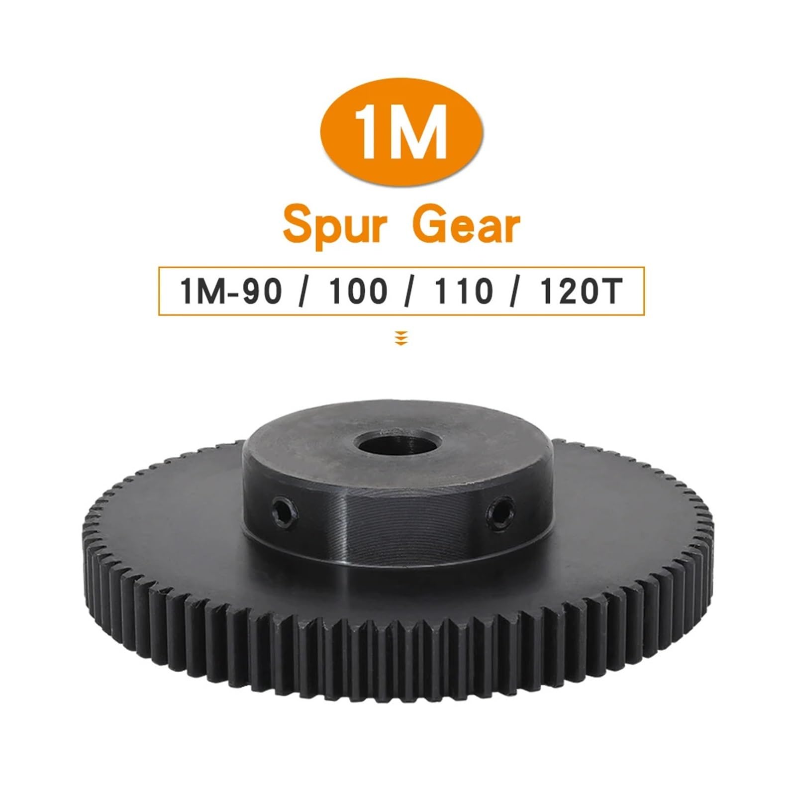 Bevel Gear Pinion Hardware Mechanical 1M-120Teeth Motor Gear SC45#Carbon Steel Teeth Gear Wheel Bore Size 8/10/12 Mm(10 mm-1M120T)