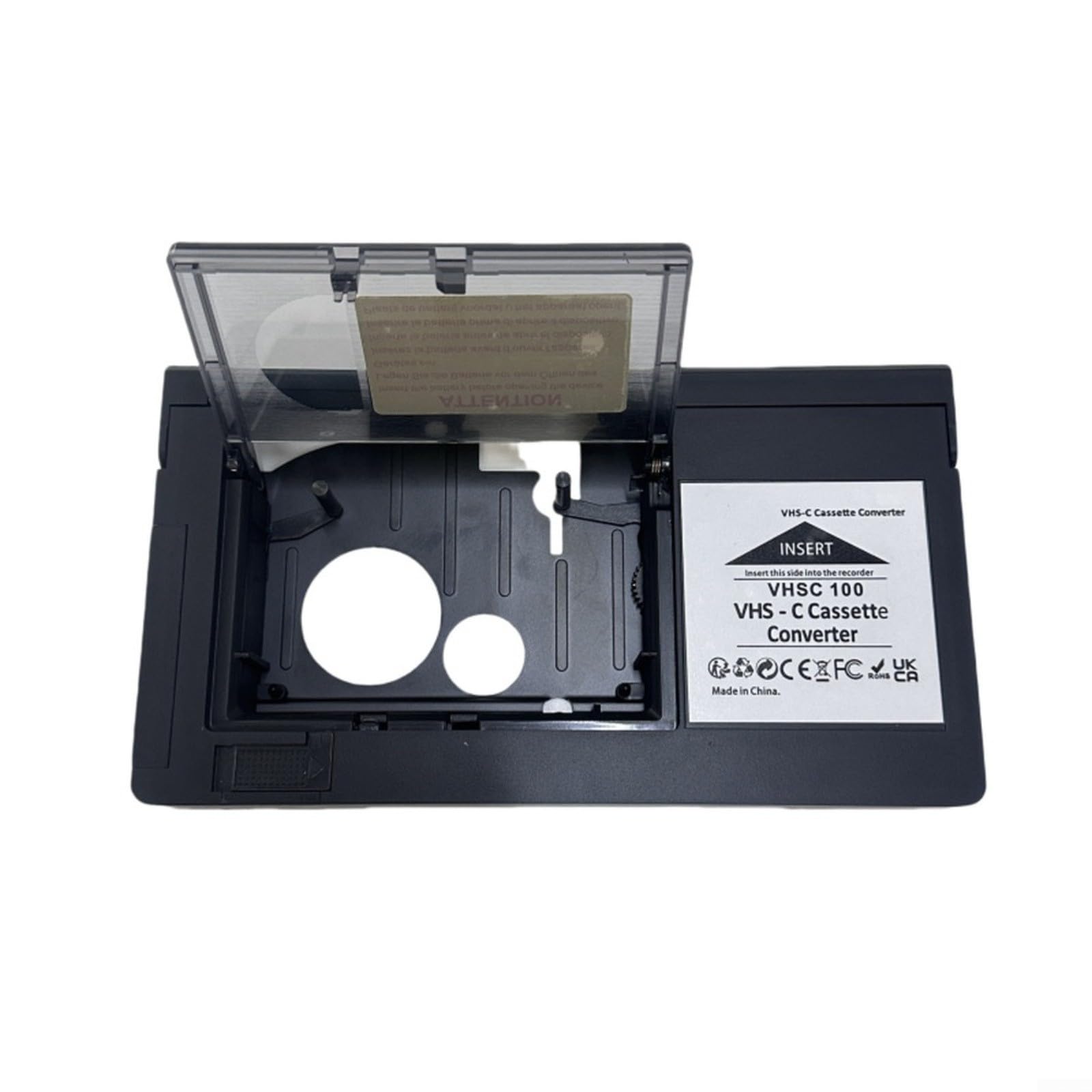 Para VHS-C a adaptador VHS, funciona con pilas, convertidor de casete para VHS-C a para grabadora de vídeo VHS, adaptador de conversión compacto para reproducir fácilmente viejas grabaciones de