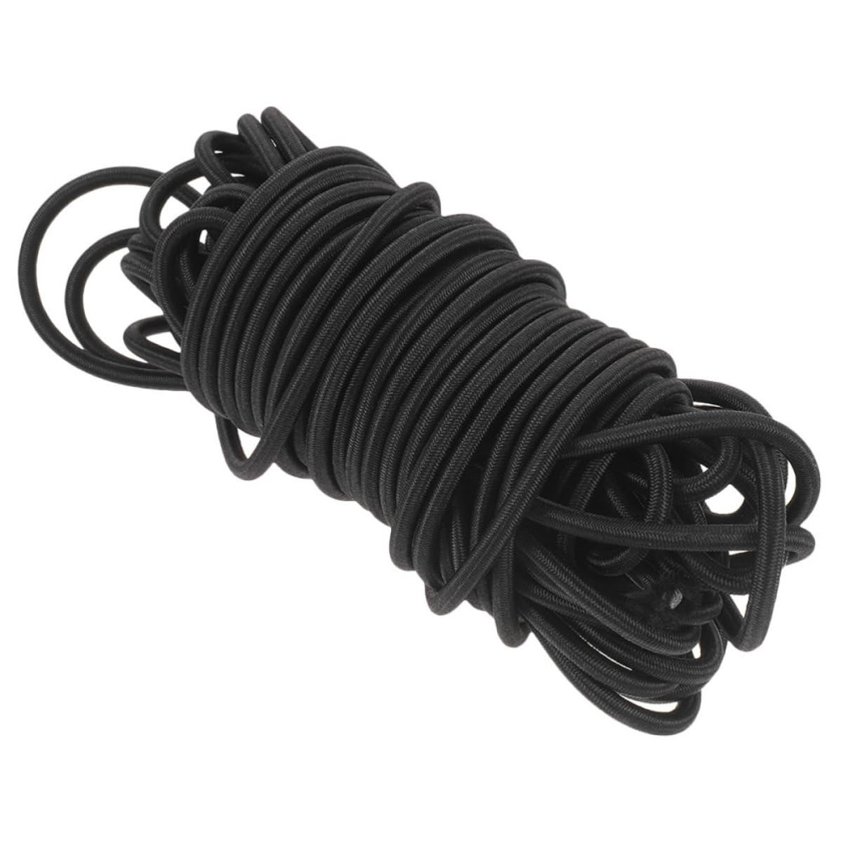 Beavorty Gummischnürsenkel Elastische Runde Schnürsenkel für Freizeitschuhe Rundes Gummiband Schwarz 50 Yards Rolle für Bündchen und Selbstgemacht Bastelarbeiten