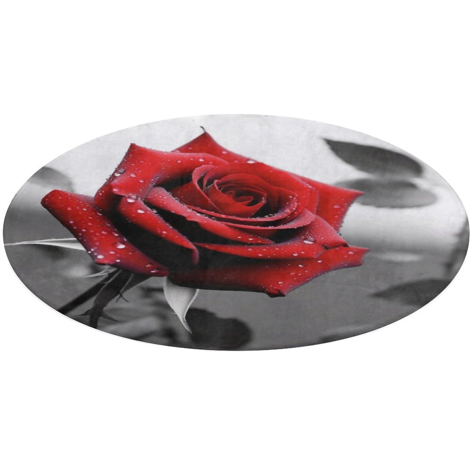 Alfombra redonda antideslizante de terciopelo coral lavable para baño y cocina