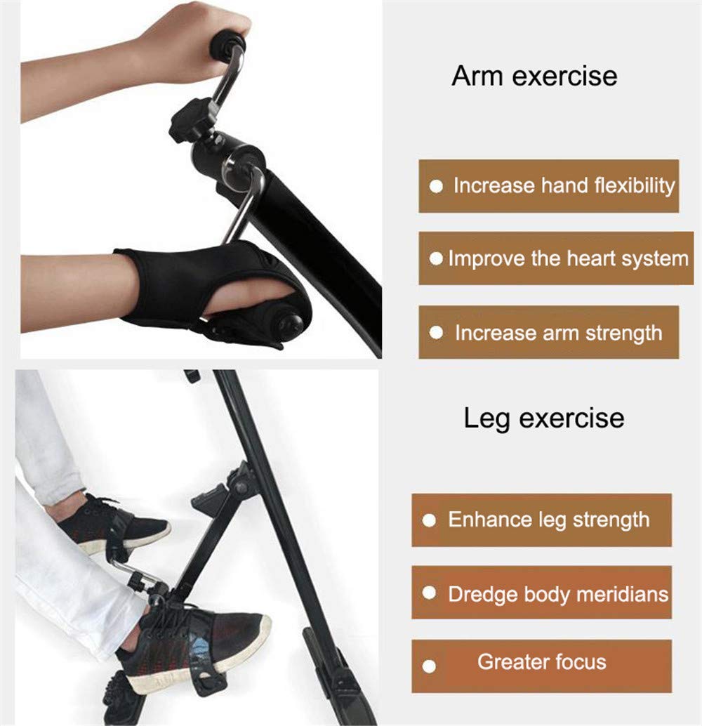 Mini bicicleta estática con pedal de fitness para ejercicio de recuperación de piernas, brazos y rodillas con pantalla LCD y rodillo de masaje de pies, equipo de rehabilitación de resistencia ajustabl
