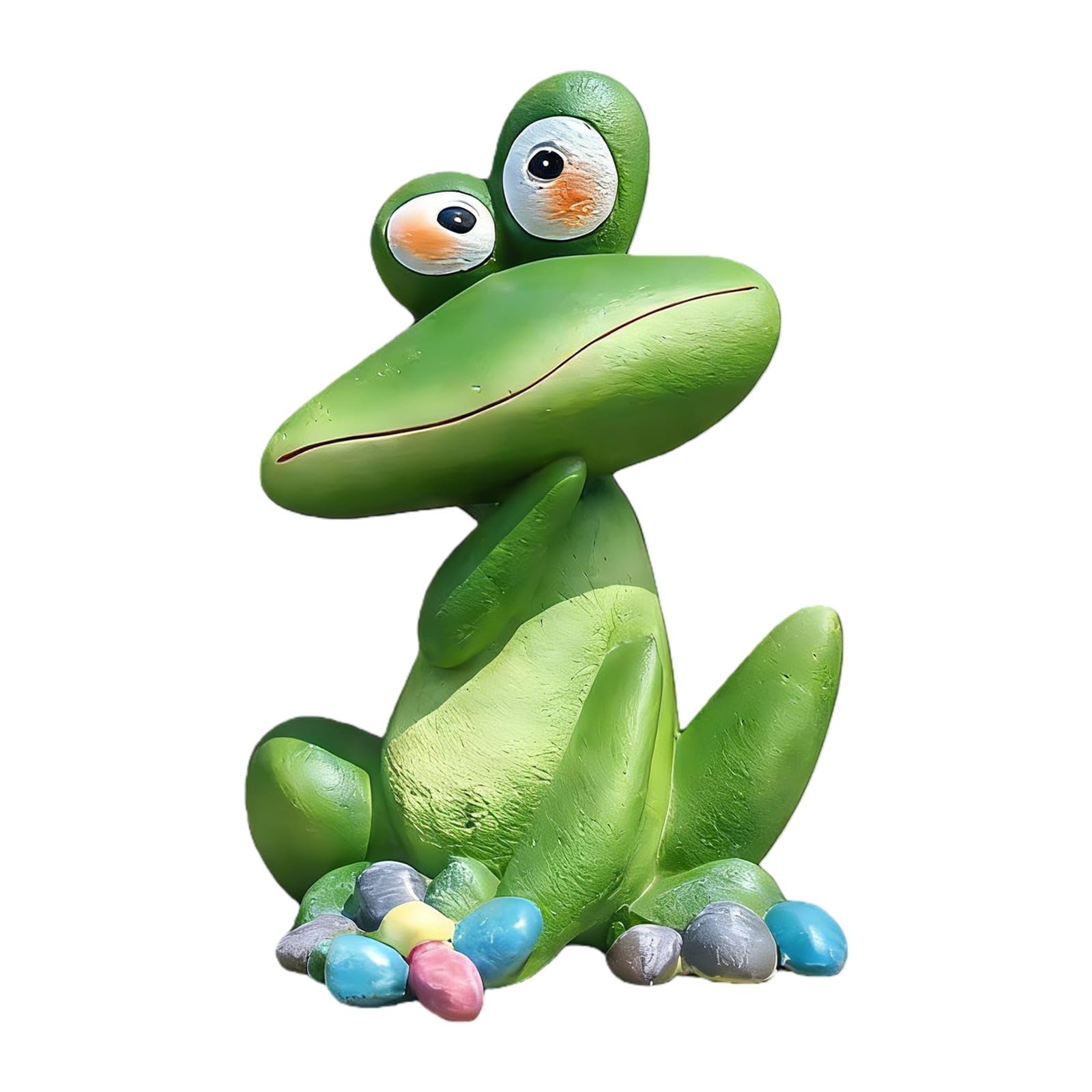 Osniyaw Green Funny Sitting Frogs Decorations Resin Sculpture Desk Home Garden Patio Bonsai Decorative Ornament Animal Ornament Resin Ornament