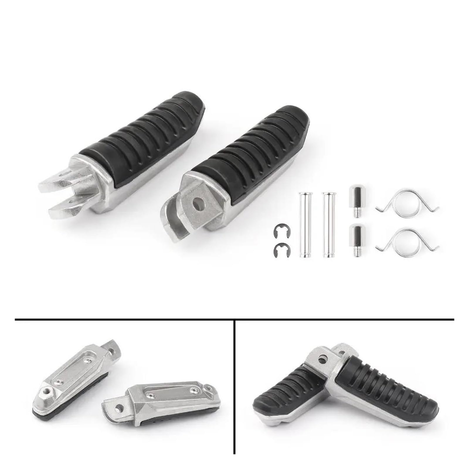 Pedane Poggiapiedi Moto In Alluminio Per Suzuki V-Strom DL 650/1000, GSX 1250/1300, GSR 600, B-King – Anteriori, Antiscivolo