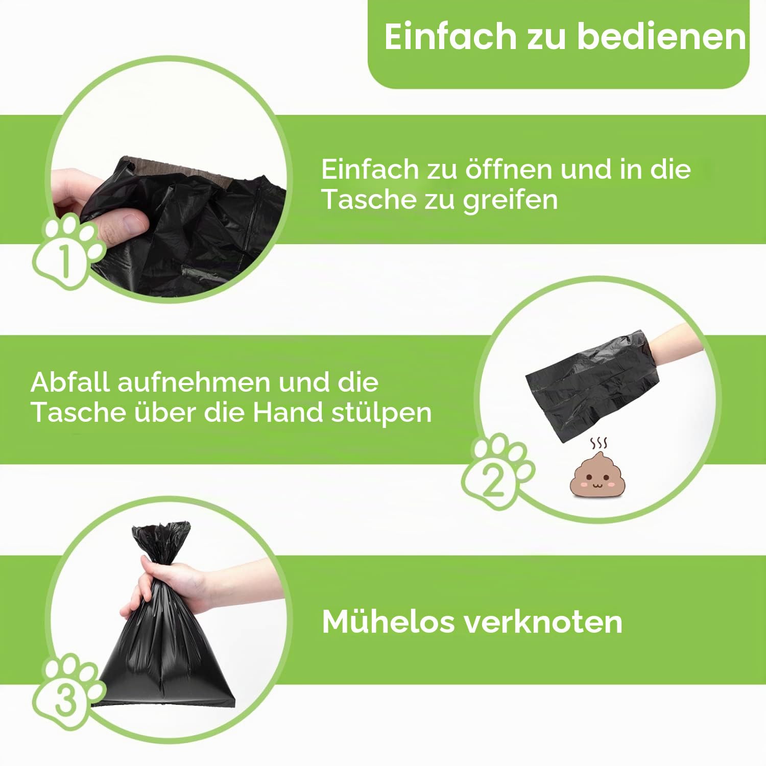 Nobleza Hundekotbeutel, 72 Rollen/1080 Stück Kotbeutel für Hunde Biologisch abbaubare, Biologische Hundekotbeutel abbaubare Extra Dick Auslaufsicheren