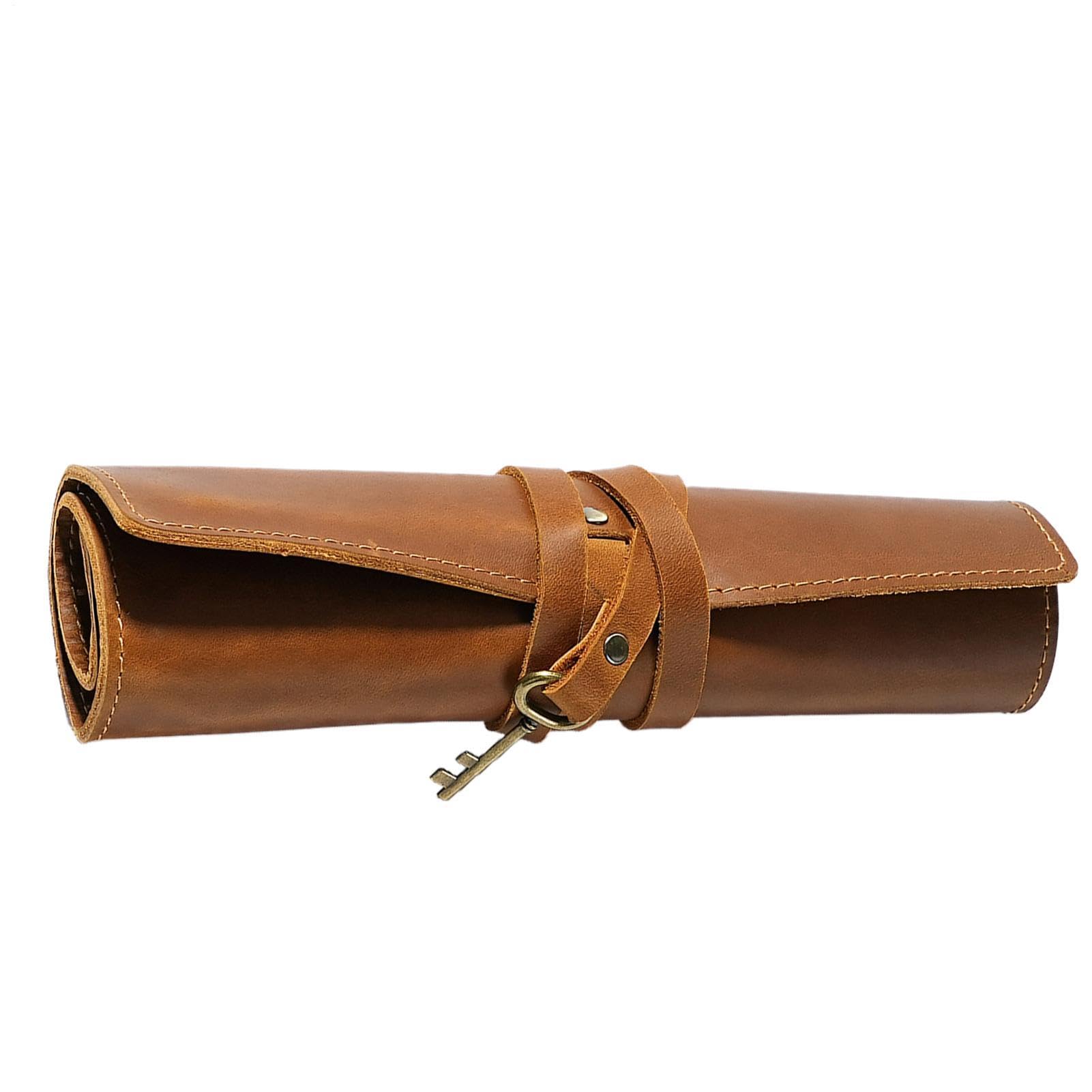 Astuccio Portapenne in Pelle Organizer Portamatite a Rotolo con Scomparti