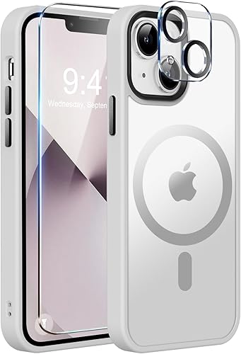 Vista 1391 de MOCCA - Funda magnética resistente para iPhone 11 de 6.1 pulgadas, compatible con MagSafe, protector de pantalla de vidrio + protector de lente