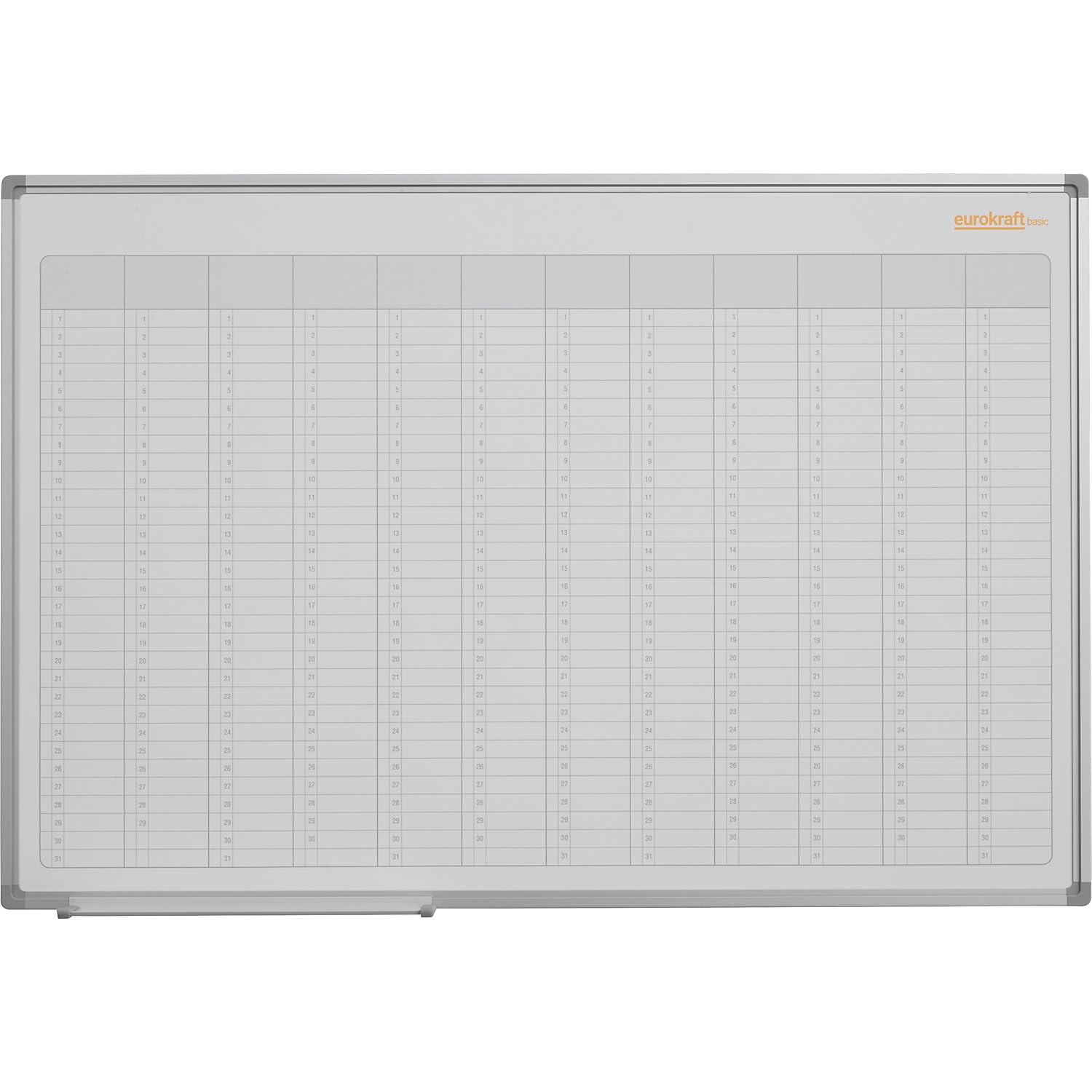 eurokraft basic | Jahresplaner | Neutral, mit senkrechter Monatseinteilung, BxH 1200 x 900 mm