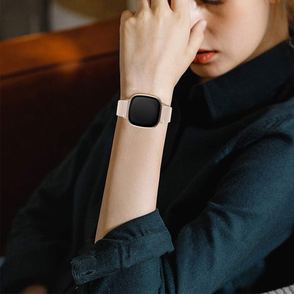 Cinturino Con Strass Per Fitbit Versa 3/Sense | Bracciale In Metallo Oro Rosa Regolabile | Accessorio Donna - 2