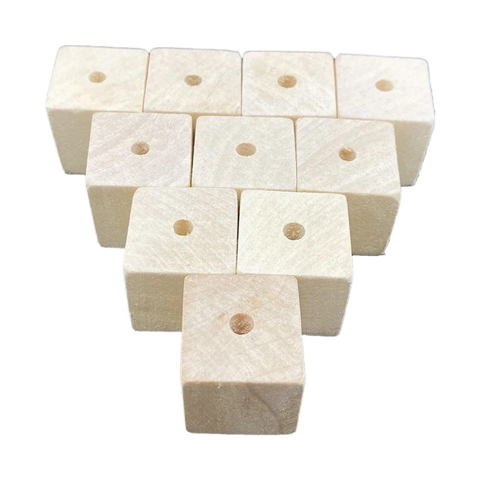 100 cuentas de madera natural 25 mm for manualidades infantiles, ecológicas, sin plomo, cuadradas, con agujero