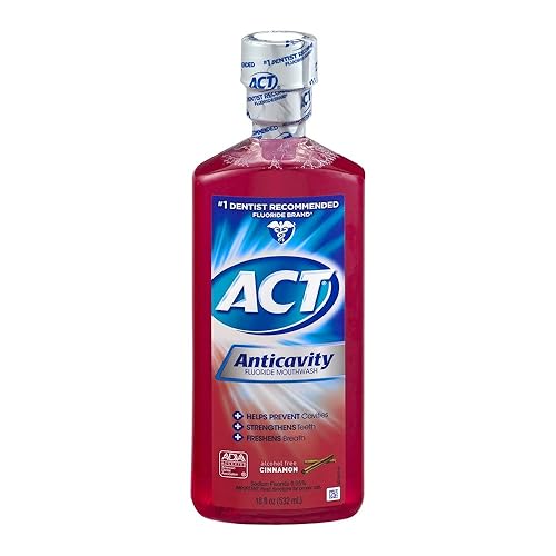 ACT Anticavity - Enjuague con flúor y canela de 18 onzas (paquete de 5)