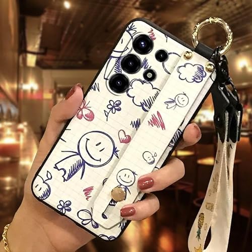 Phone Case Compatible with Itel S26 Ultra/Super26Ultra/S688LN, Dirt-resistant Anti-knock Wrist Strap Cute Shockproof Protective 