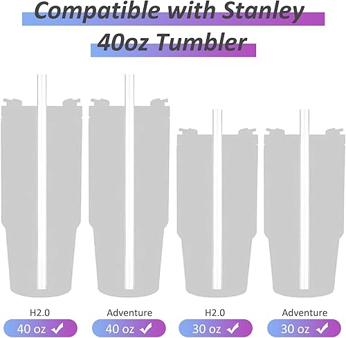 Miniatura 5 de JMbeauuuty Juego de 6 tapones de silicona a prueba de derrames, cambio de temperatura, para Stanley Cup 2.0 de 40 onzas30 onzas, incluye 2 tapas de